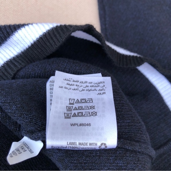 I-N-C 💯 % Cotton Mens Striped Navy White Crew Neck Pullover Sweater S - Picture 9 of 11